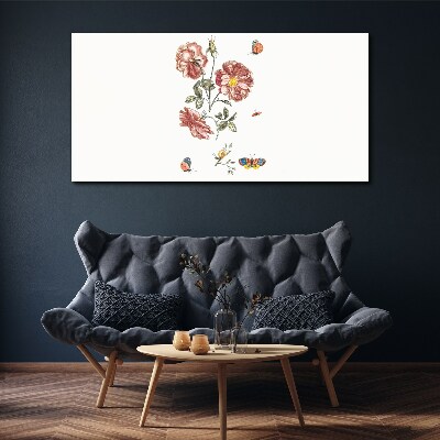 Foto auf leinwand Blumenmotiv mit Insekten