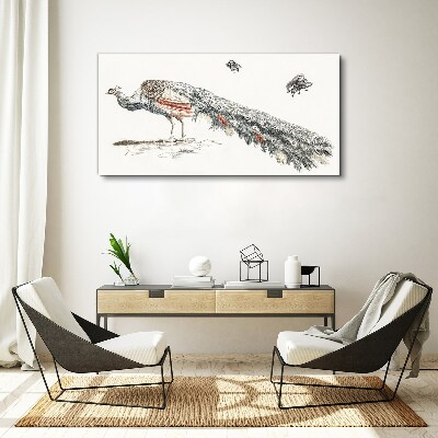 Foto auf leinwand Pfau mit Fliegen