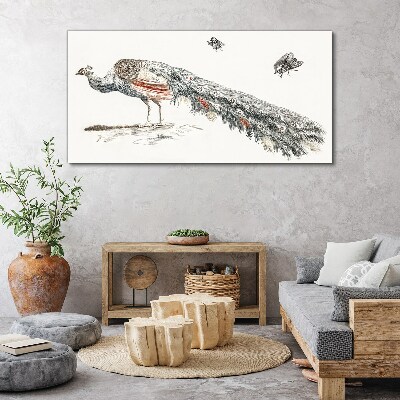 Foto auf leinwand Pfau mit Fliegen