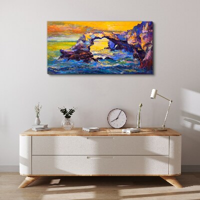 Foto auf leinwand Sonnenuntergang über dem Seetor
