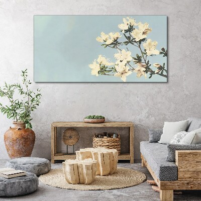 Fotobilder Blumenkomposition auf blauem Hintergrund
