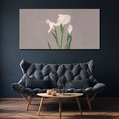 Foto leinwand Blumen auf grauem Hintergrund