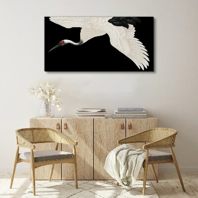 Bild auf leinwand Die Eleganz der weißen Kranichsilhouette