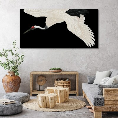 Bild auf leinwand Die Eleganz der weißen Kranichsilhouette