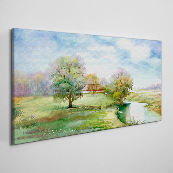Bild auf leinwand Eine friedliche ländliche Landschaft