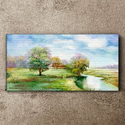 Bild auf leinwand Eine friedliche ländliche Landschaft