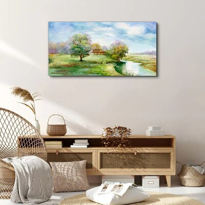 Bild auf leinwand Dorfbäume Himmel