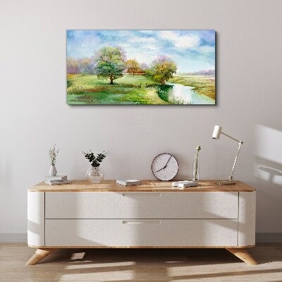 Bild auf leinwand Eine friedliche ländliche Landschaft