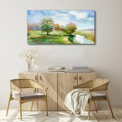 Bild auf leinwand Eine friedliche ländliche Landschaft