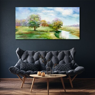 Bild auf leinwand Eine friedliche ländliche Landschaft
