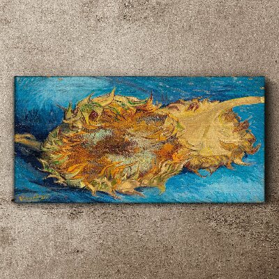 Foto auf leinwand Sonnenblume auf blauem Hintergrund