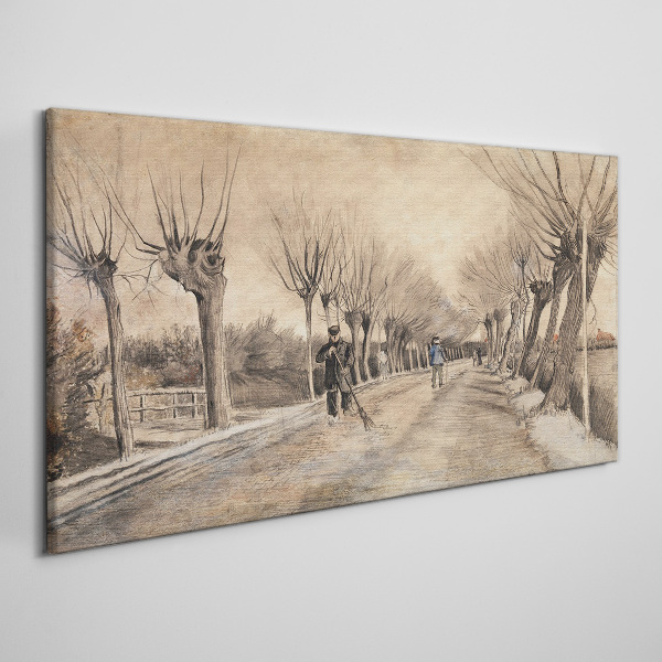 Foto auf leinwand Winterlandschaft mit Bäumen