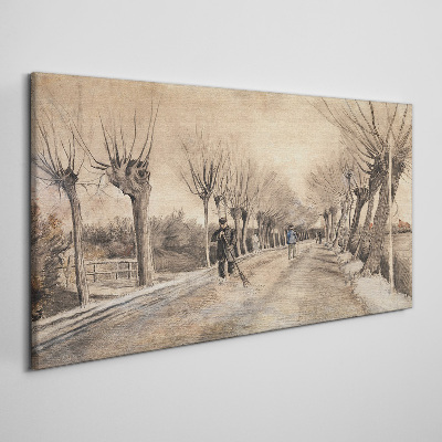 Foto auf leinwand Winterlandschaft mit Bäumen