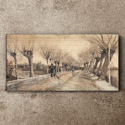 Foto auf leinwand Winterlandschaft mit Bäumen