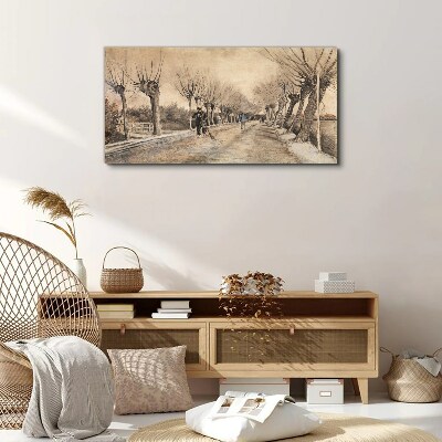 Foto auf leinwand Winterlandschaft mit Bäumen