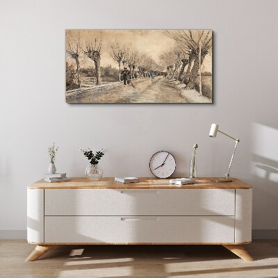 Foto auf leinwand Winterlandschaft mit Bäumen