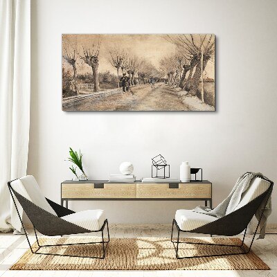 Foto auf leinwand Winterlandschaft mit Bäumen