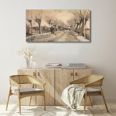 Foto auf leinwand Winterlandschaft mit Bäumen