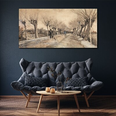 Foto auf leinwand Winterlandschaft mit Bäumen