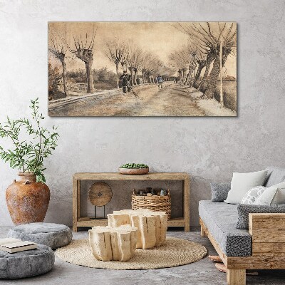 Foto auf leinwand Winterlandschaft mit Bäumen