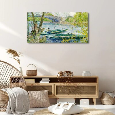 Foto auf leinwand Eine friedliche Landschaft am Wasser