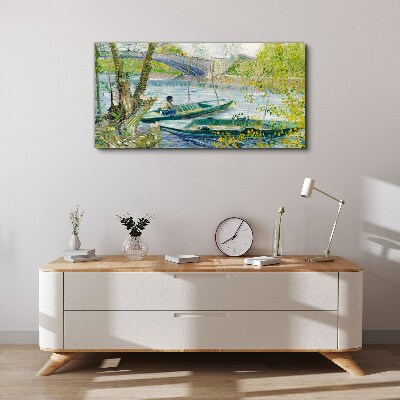 Foto auf leinwand Eine friedliche Landschaft am Wasser
