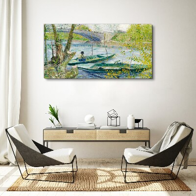Foto auf leinwand Eine friedliche Landschaft am Wasser