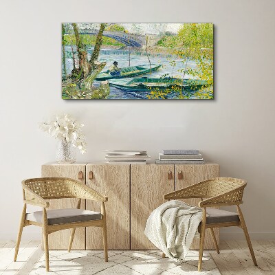 Foto auf leinwand Eine friedliche Landschaft am Wasser