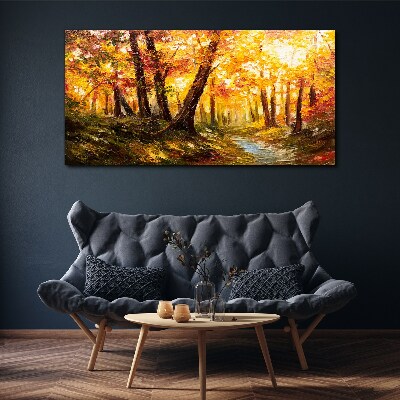 Foto auf leinwand Wald Herbstlaub Natur