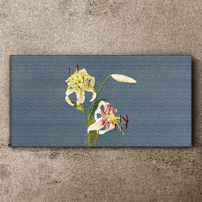 Foto auf leinwand Blumen auf blauem Hintergrund