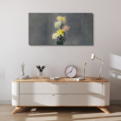 Wandbild Blumen auf grauem Hintergrund