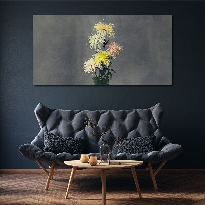 Wandbild Blumen auf grauem Hintergrund