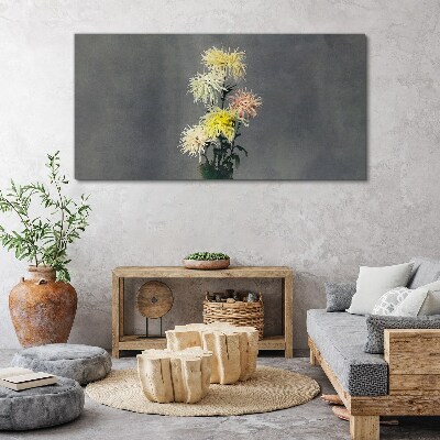 Wandbild Blumen auf grauem Hintergrund