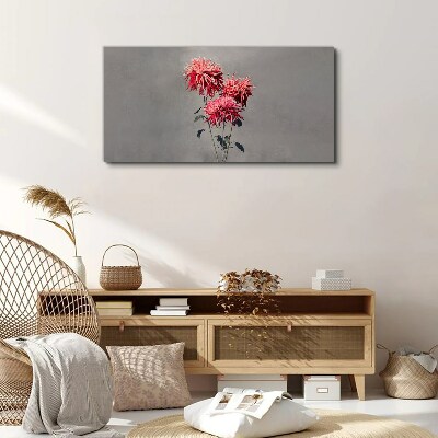 Foto auf leinwand Rosa Blüten auf grauem Hintergrund