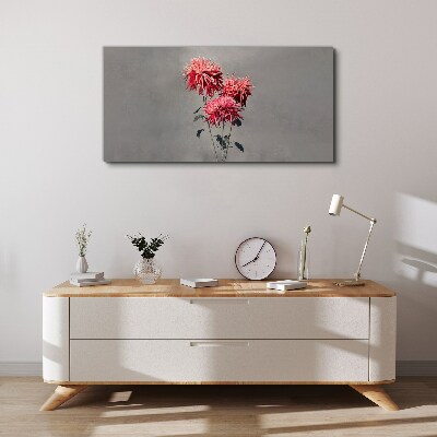 Foto auf leinwand Rosa Blüten auf grauem Hintergrund