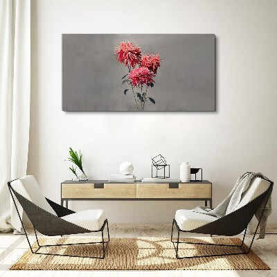 Foto auf leinwand Rosa Blüten auf grauem Hintergrund