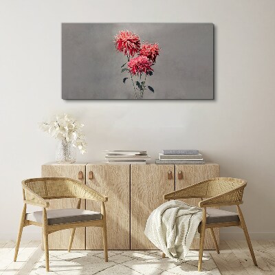 Foto auf leinwand Rosa Blüten auf grauem Hintergrund