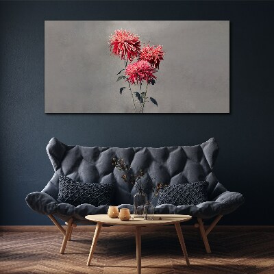 Foto auf leinwand Rosa Blüten auf grauem Hintergrund