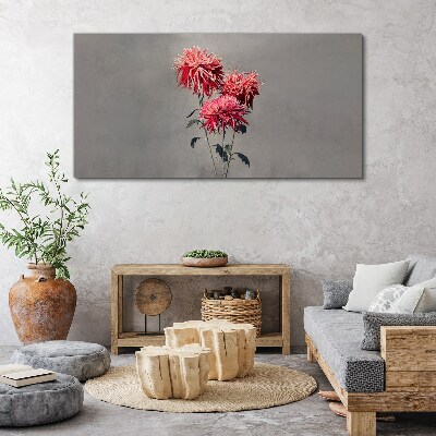 Foto auf leinwand Rosa Blüten auf grauem Hintergrund
