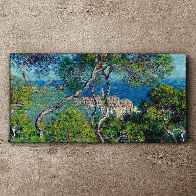 Bild auf leinwand Mediterrane Landschaft mit Bäumen