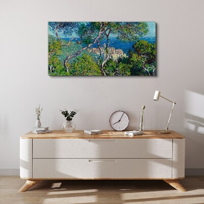 Bild auf leinwand Mediterrane Landschaft mit Bäumen