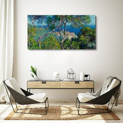 Bild auf leinwand Mediterrane Landschaft mit Bäumen