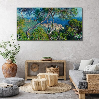 Bild auf leinwand Mediterrane Landschaft mit Bäumen