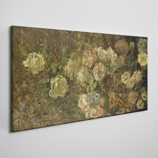 Foto auf leinwand Blumenlandschaft in Erdtönen