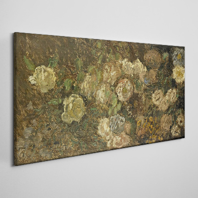 Foto auf leinwand Blumenlandschaft in Erdtönen