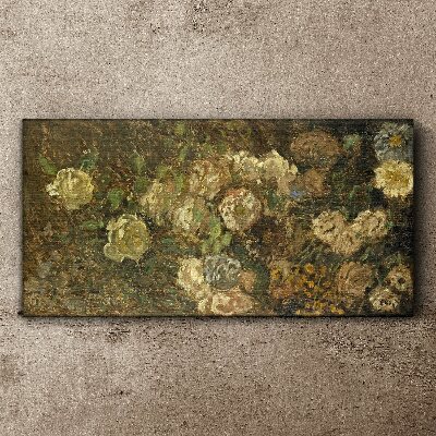Foto auf leinwand Blumenlandschaft in Erdtönen