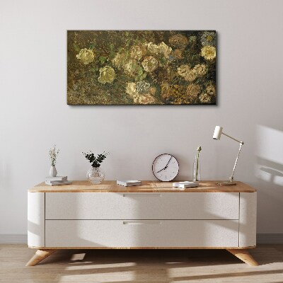 Foto auf leinwand Blumenlandschaft in Erdtönen