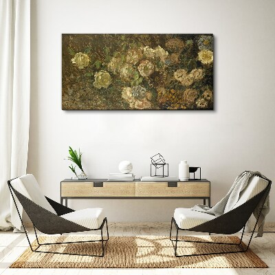 Foto auf leinwand Blumenlandschaft in Erdtönen