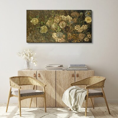 Foto auf leinwand Blumenlandschaft in Erdtönen