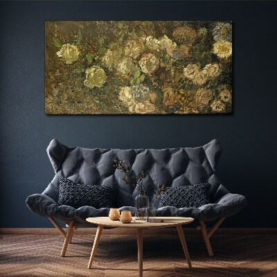 Foto auf leinwand Blumenlandschaft in Erdtönen